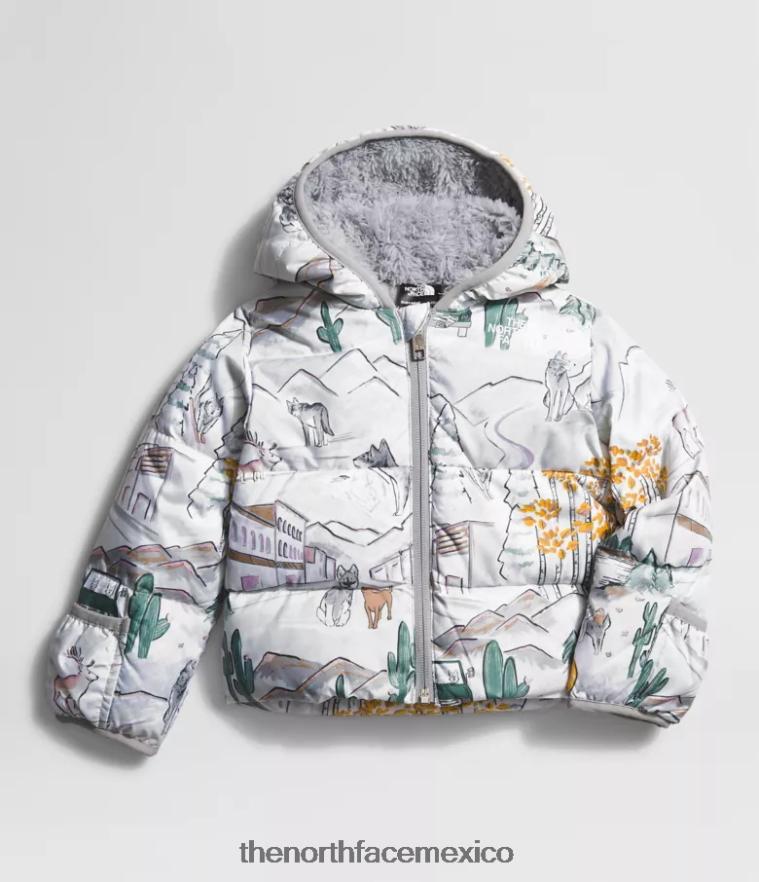 The North Face ropa NFHLJL766 tnf blanco como un estampado de lobo bebé chaqueta con capucha North Down - Image 1
