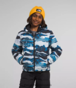 The North Face ropa NFHLJL80 estampado de travesía de montaña azul óptico niños chaqueta reversible con capucha y cremallera completa mt chimbo