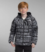 The North Face ropa NFHLJL817 tnf negro tnf marcador logo estampado niños chaqueta reversible con capucha y plumón norte