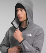 The North Face ropa NFHLJL834 tnf gris medio jaspeado hombres sudadera con capucha tekware grid - Image 5