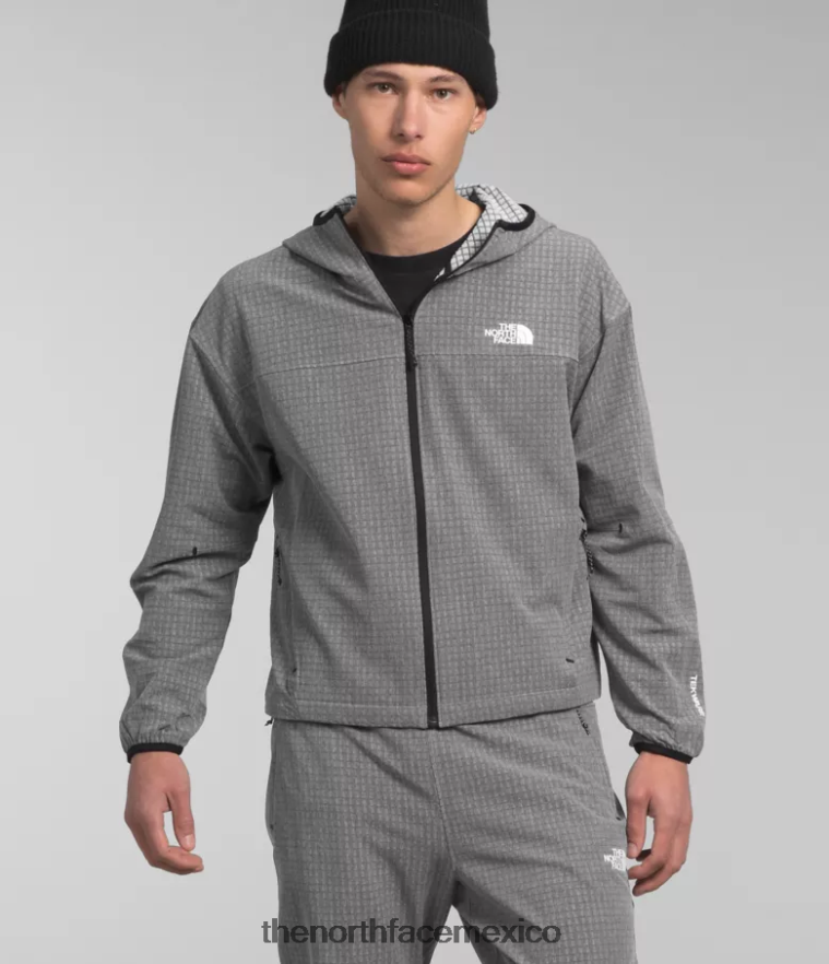 The North Face ropa NFHLJL834 tnf gris medio jaspeado hombres sudadera con capucha tekware grid - Image 1