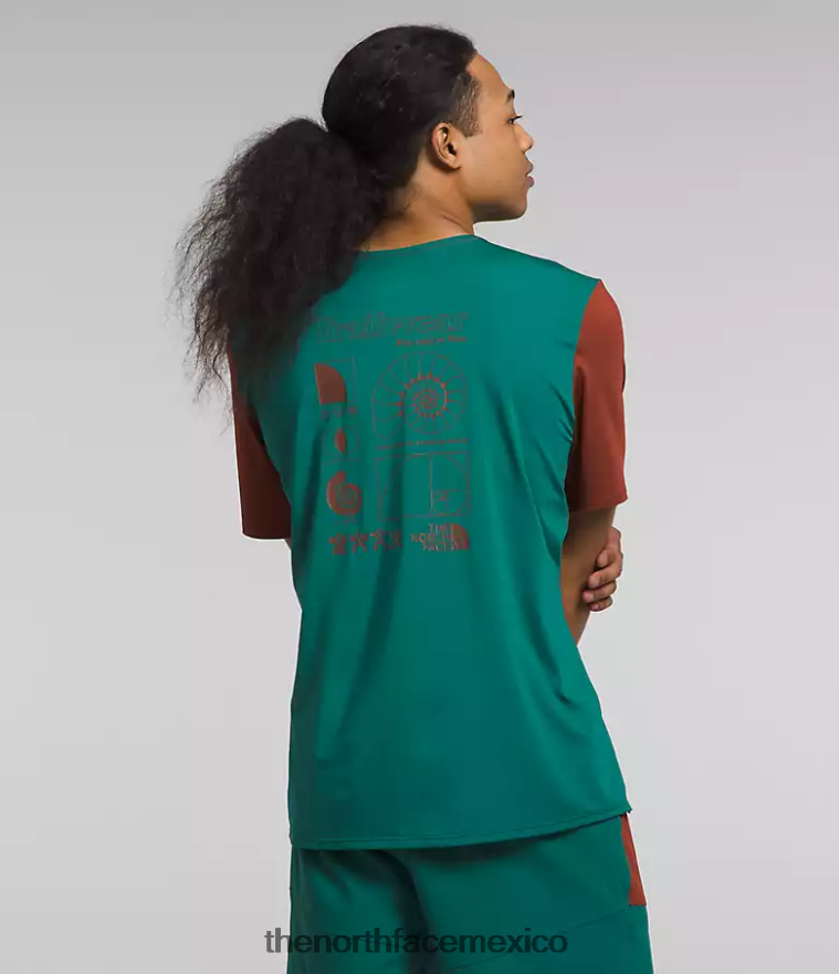 The North Face ropa NFHLJL883 marrón brandy/helecho del bosque hombres trailwear costa perdida manga corta - Image 2