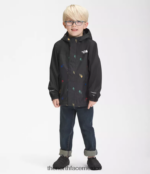 The North Face ropa NFHLJL90 tnf negro tirado logo estampado de cuadrícula niños chaqueta de lluvia anora
